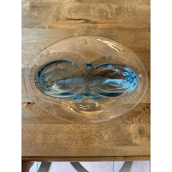 Michael Shearer Spirit Art Glass Oval Bowl Signed Dated